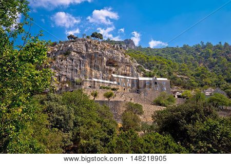 Pustinja Blaca hermitage on the rock island of Brac Dalmatia Croatia