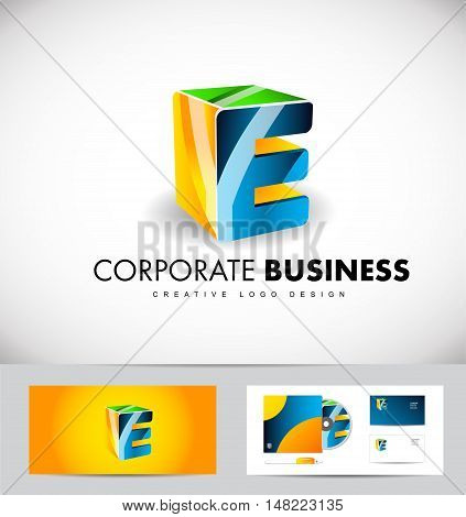 Alphabet letter e corporate business vector logo icon design template
