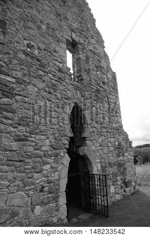 A view of the stable building entrance at Crichton castle
