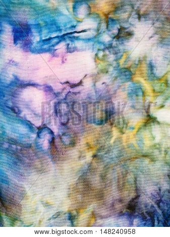 Abstract Colored Silk Nodular Batik