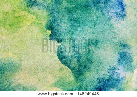 Macro Green with Blue Watercolour Textures 12