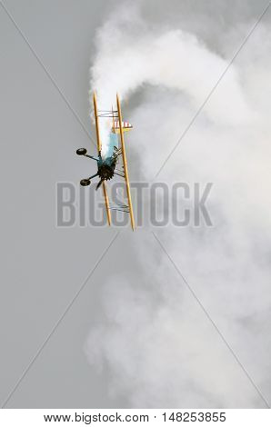 Bi-plane In Flight