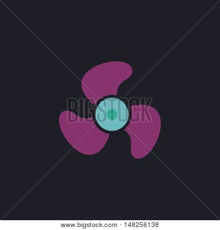 Propeller Color vector icon on dark background
