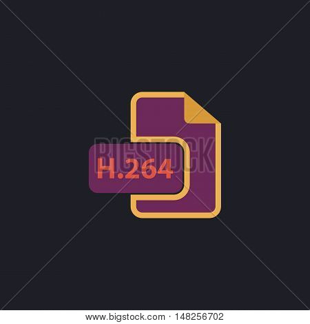 H.264 Color vector icon on dark background