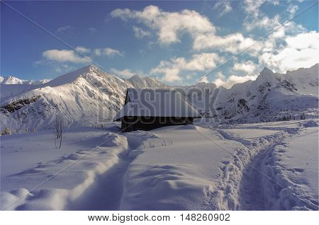 Beautiful winter mountain landscape. The Tatra Mountains.