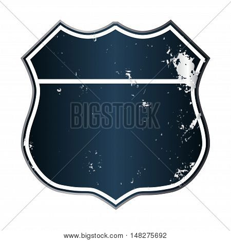 Blank Route 66 traffic sign over a white background and the legend ROUTE US 66