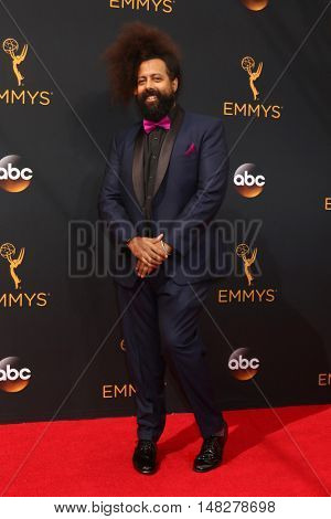 LOS ANGELES - SEP 18:  Reggie Watts at the 2016 Primetime Emmy Awards - Arrivals at the Microsoft Theater on September 18, 2016 in Los Angeles, CA
