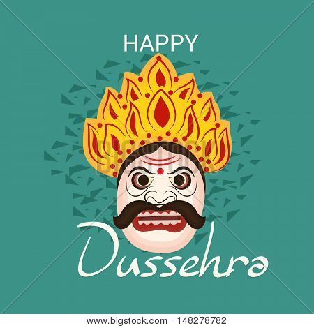 illustration of Creative banner or poster of dussehra with Ravana head.