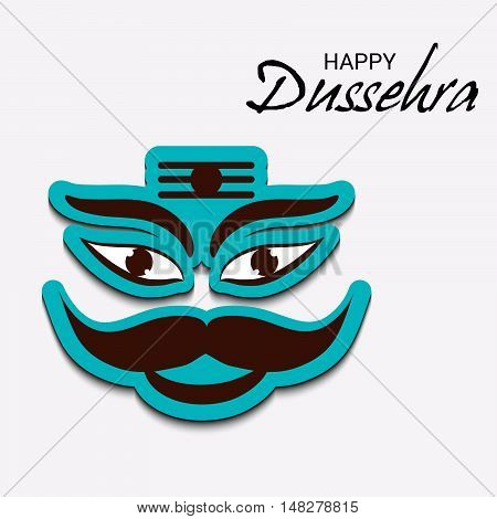 illustration of Creative banner or poster of dussehra with Ravana head.