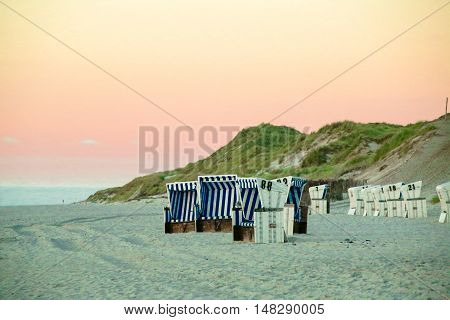 Beach Chairs at Sylt in Germany, Europe