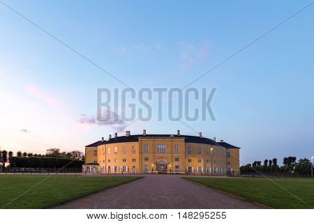 Frederiksberg, Denmark - September 21, 2016: Frederiksberg castle in Frederiksberg Park by night