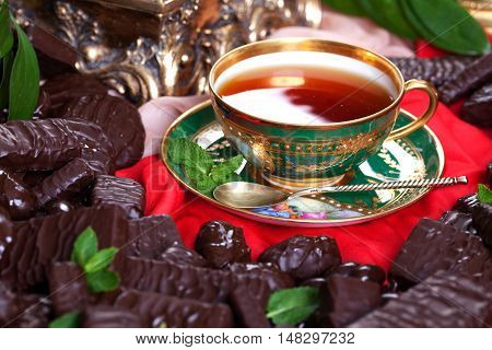 cup of tea chocolates meeting many chocolate date