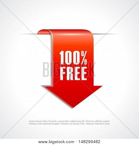 100 free ribbon tag vector illustration isolated on white background