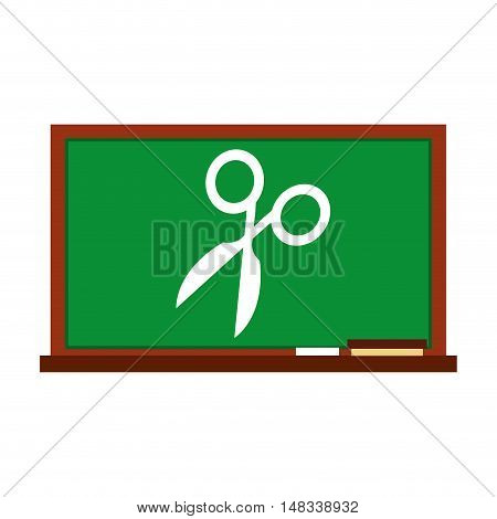 greenboard with school icon vector illustration design