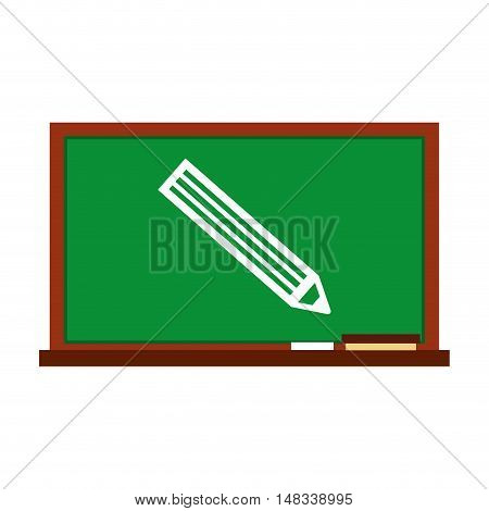 greenboard with school icon vector illustration design