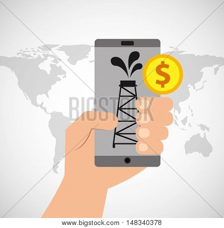 oil prices online industry vector illustration design