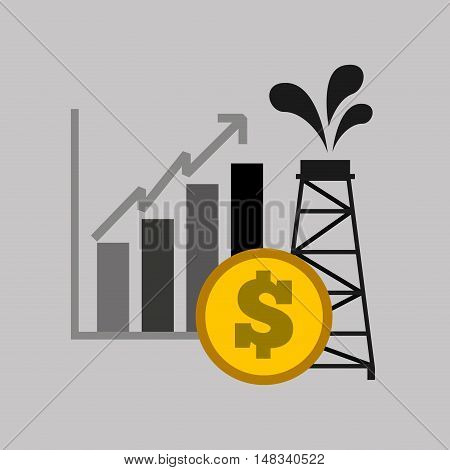 oil prices petroleum industry vector illustration design