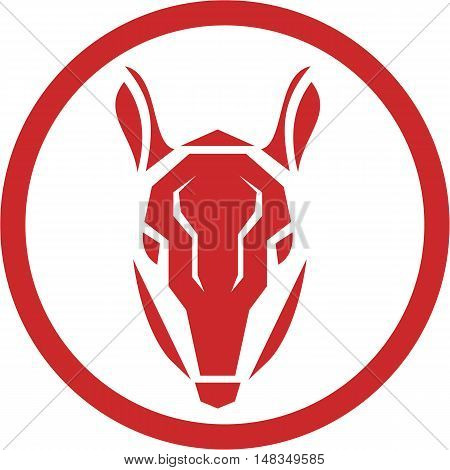 Illustration of an armadillo head viewed from front set inside circle on isolated background done in retro style.