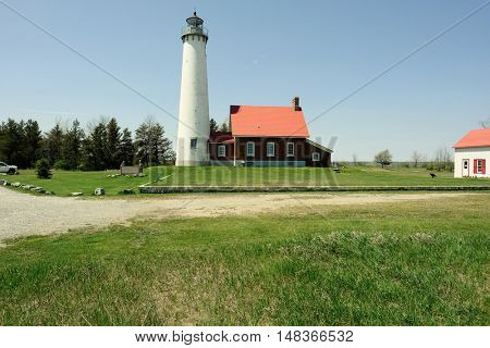 Tawas Point Lighthouse, built in 1876, Lake Huron, Michigan, USA