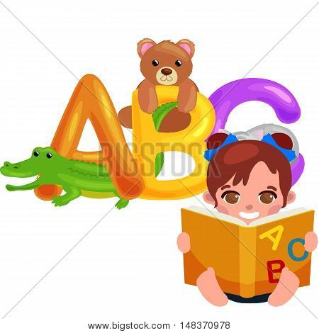 Abc animal letters for school or kindergarten children alphabet education isolated. Letters ABC for children alphabet learning book. ABC concept with animal toy for play in preschool reading