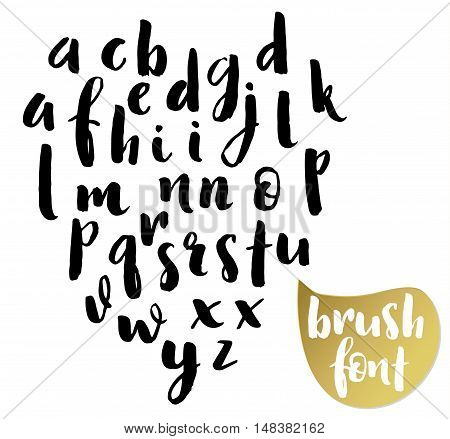 Hand drawn brushpen alphabet, modern calligraphic letters for your design.