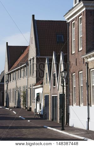 Old historical street in Brielle in the Netherlands