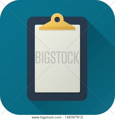 Vector illustration. Square shape icon in flat design. Toy tablet in simple design with long shadow. Icon vector size 1024 corner radius 180