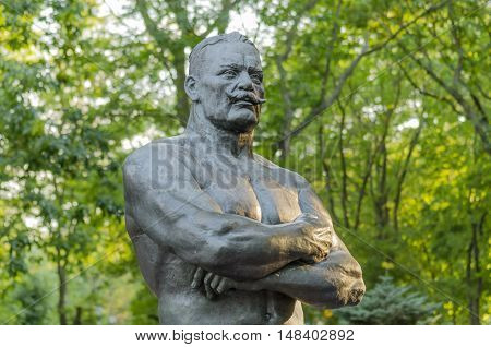 Monument to Ivan Poddubny in the city of Yeisk, Krasnodar region, Russia, August 15, 2016