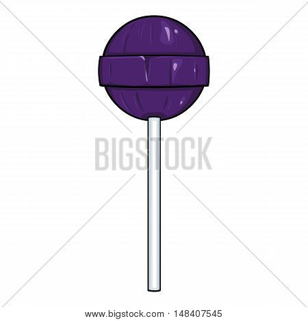 Vector Single Cartoon Purple Round Lolipop