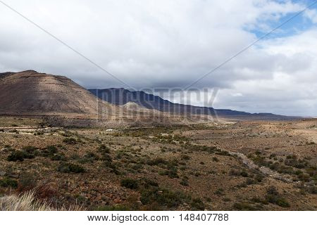 Dry River Leading To The Mountains On The Way To Fraserburg