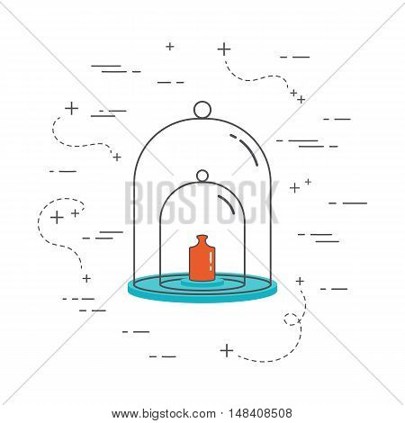 Vector illustration of weight standard. Etalon icon. Line art style. Flat web design icon