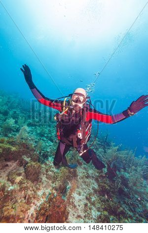 Happy Young Scuba Diver