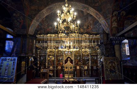 RESEN MACEDONIA. 14 AUGUST 2016- Interior of an Orthodox Church in Bitola Macedonia