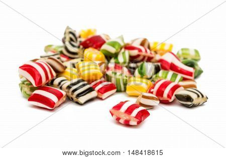 candy lollipops  jellybeans isolated on white background