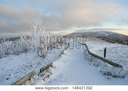 A beautiful autumn mountain landscape. Bieszczady mountains.