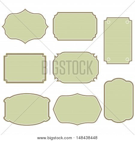 Set vintage labels and frame. Vector illustration