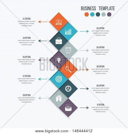Vector infographic design 10 options. Stock illustration