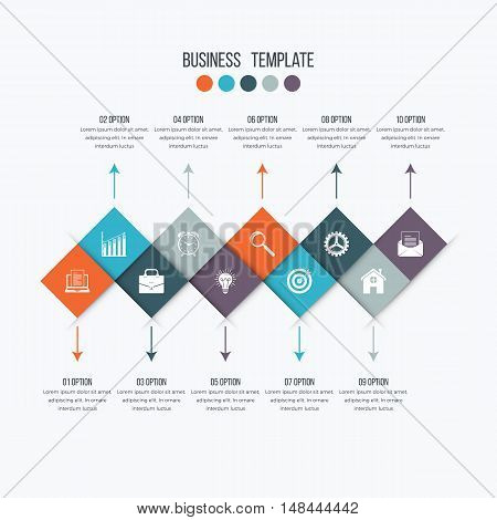 Vector infographic design 10 options. Stock illustration
