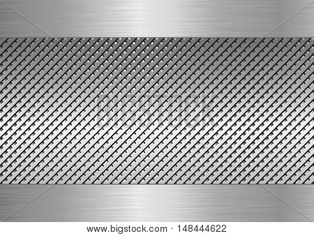 textured metallic background with copy space - vector illustration