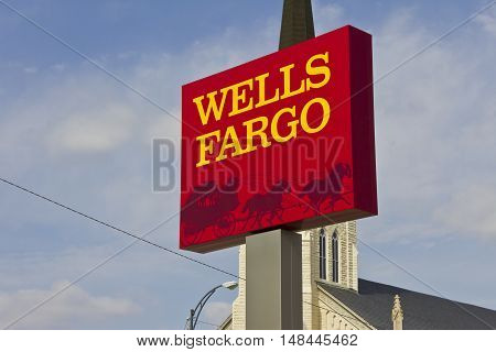 Peru IN - Circa March 2016: A Wells Fargo Retail Bank Branch. Wells Fargo is a Provider of Financial Services IV