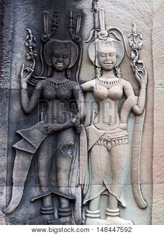 Bas-relief At Angkor Wat, Cambodia