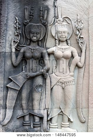 Bas-relief At Angkor Wat, Cambodia