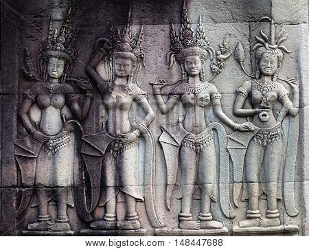 Bas-relief At Angkor Wat, Cambodia