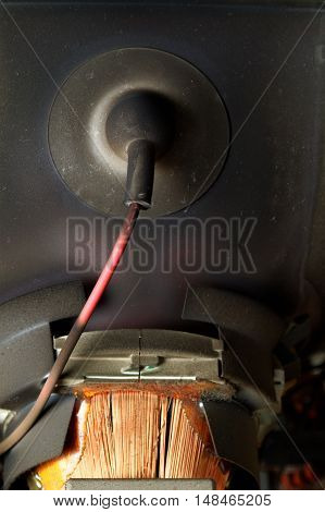 closeup of a dirty sucker on old kinescope