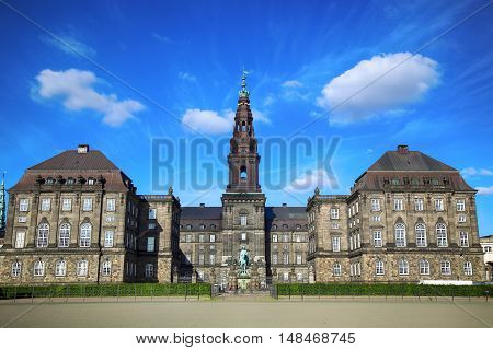 details of beautiful of Christiansborg Palace in Copenhagen Denmark