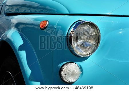 Genova, Liguria, Italy - September 18, 2016: Oktoberfest in Victory Square in Genoa, the first edition of motorsport meeting HBier static rally dedicated to Vespas, Lambrettas and Fiat 500. The models - each engine capacity and age 