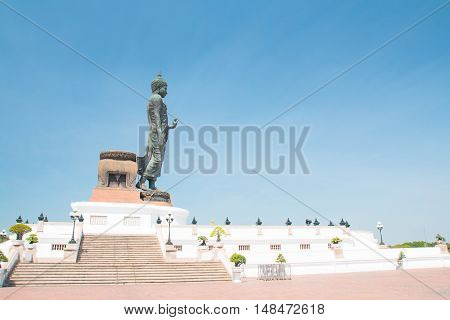Big Buddha statue in the temple at phutthamonthon province.