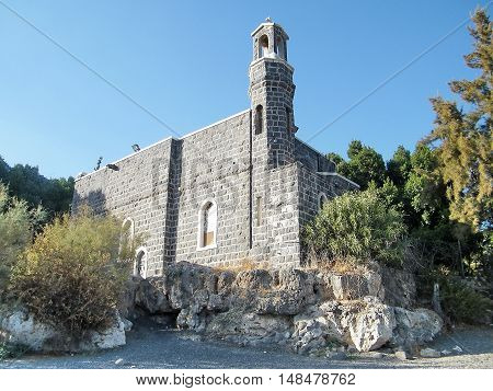 Church of the Primacy of Peter in Tabgha on the Sea of Galilee Israel