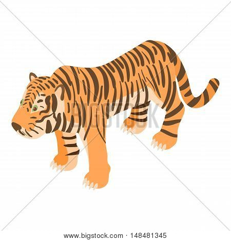 Tiger icon in cartoon style isolated on white background. Animals symbol vector illustration