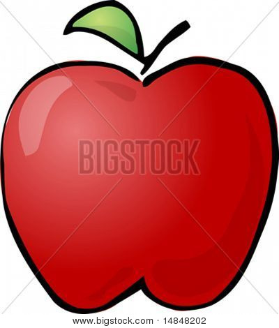 Náčrt apple-ručně tažené lineart vzhled ilustrace
